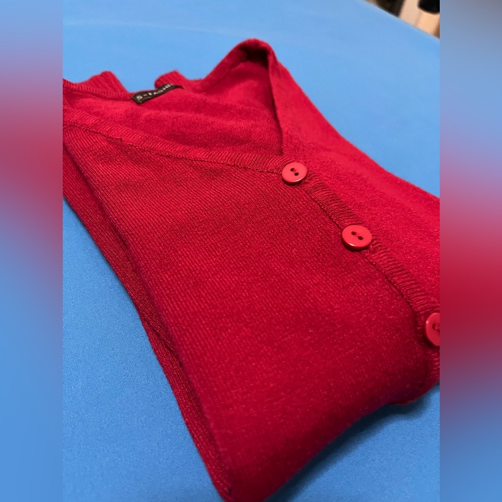 Cute Red Long Sleeve Cardigan